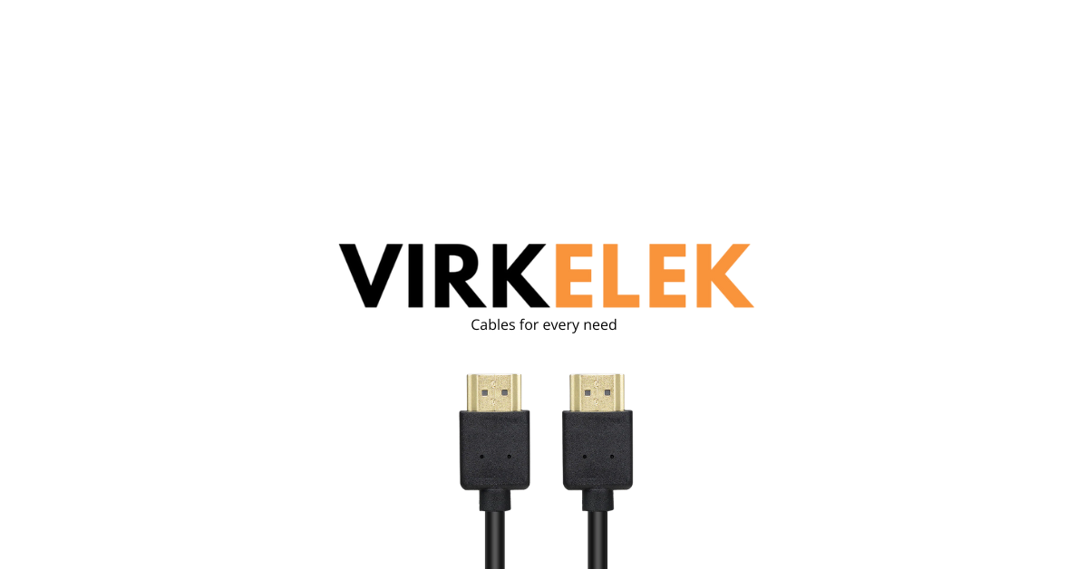 virkelek banner two hdmi cables and logo