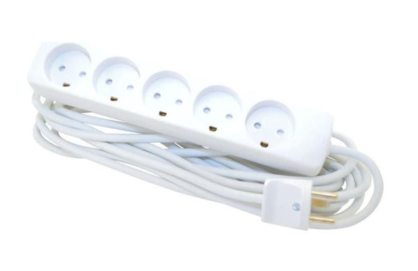 E-Line Stikd�se 5R Hvid M/J 5 Meter