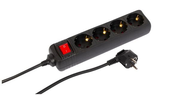 MicroConnect 4-way Schuko Socket on/off