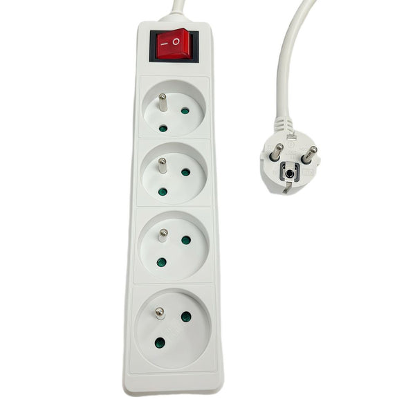MicroConnect 4-way Power Strip on/off