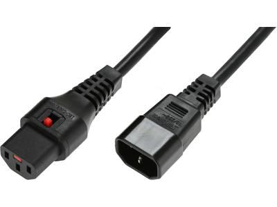 MicroConnect Powercord C13 IEC Lock - C14
